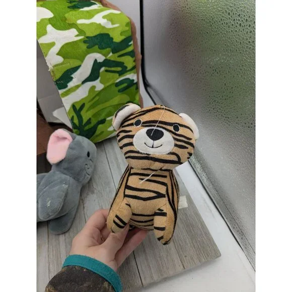 Midwood Forest Animal House Plush Play Set Stuffed Elephant Tiger Carrier - Picture 5 of 10
